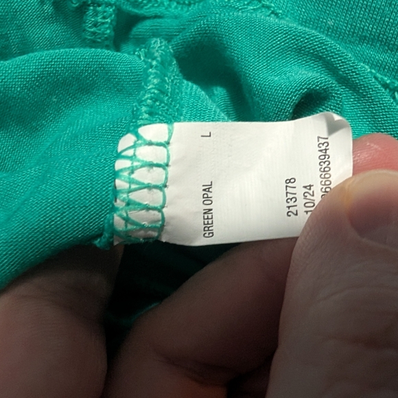 Nine West Essential Crewneck Tee Green Opal Size Large (EUC) - Picture 5 of 7